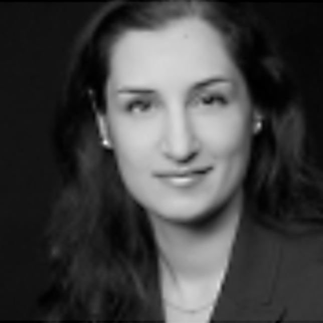 Porträt einer Frau mit langen, braunen Haaren und einem Business Outfit.